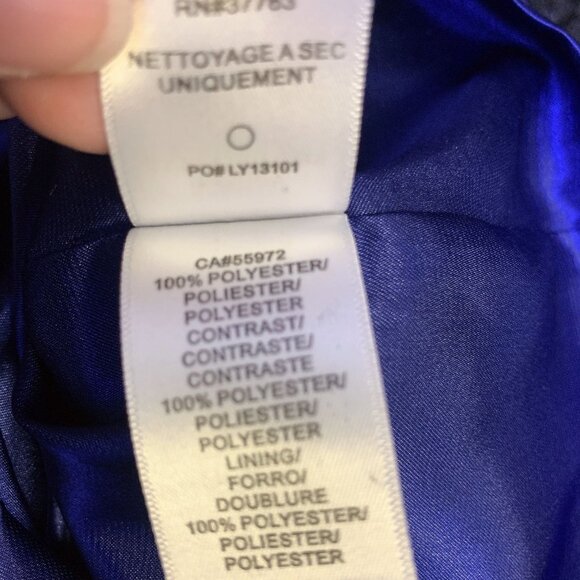 Laundry By Shelli Segal Black Lace Overlay Dress With Blue Underlay,  Size 6 - Picture 9 of 9